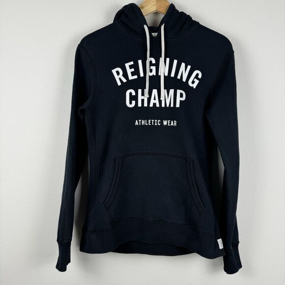 Reigning Champ Pullover Hoodie Men’s Size Small Blue Spell Out Varsity Canada - Picture 2 of 6